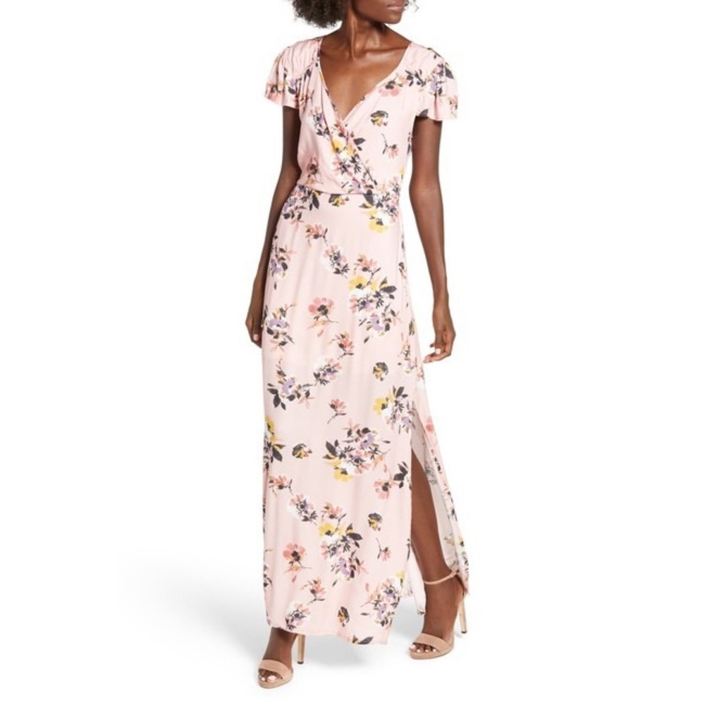 Row A Blush Floral Maxi Dress Nordstrom